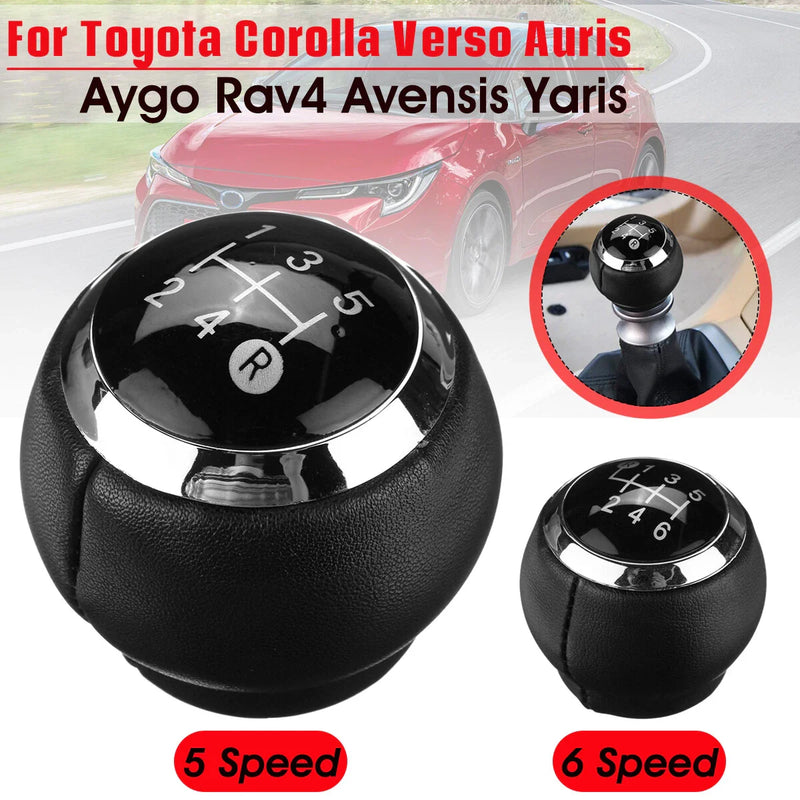 Toyota Corolla Auris Yaris Avensis Leather Gear Shift Knob 1x 5/6 Speed