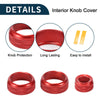 BMW 1 2 3 3 Series 4 Series Red 3 Pcs Switch Knob Cover