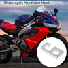 Square Aluminum Alloy Motorcycle Hanging Hook 1 Set Silver Tone 74mm Length