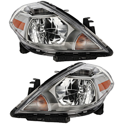Halogen Headlight Set of 2 For 2007-2012 Nissan Versa