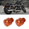Motorbike Motorcycle 2 x 10mm Mirror Hole Plugs Orange Universal