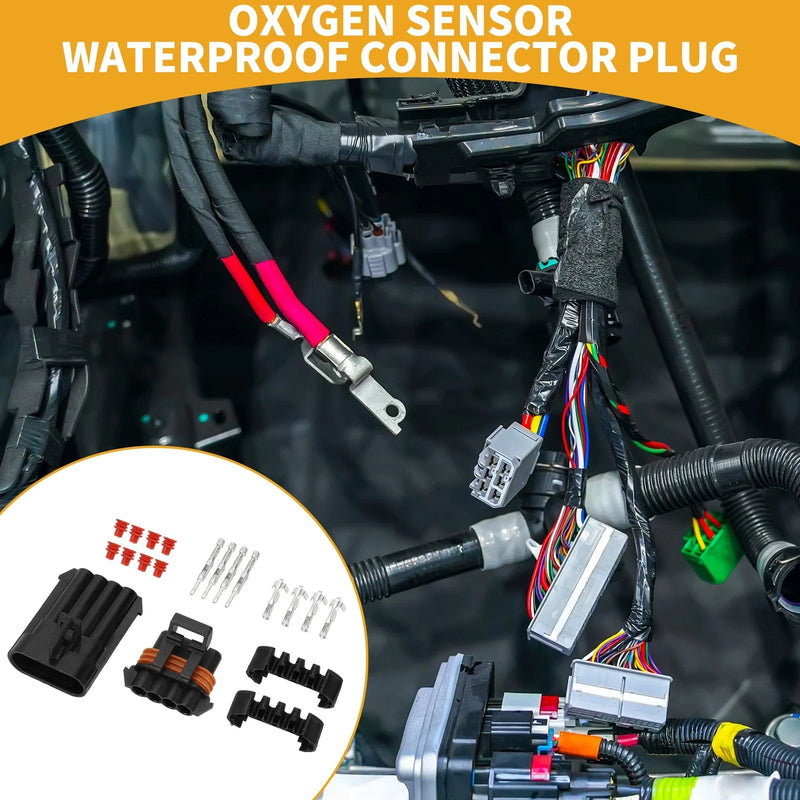 Buick 4 Pin Oxygen Sensor Waterproof Connector Plug / 1 Set / Plastic Black