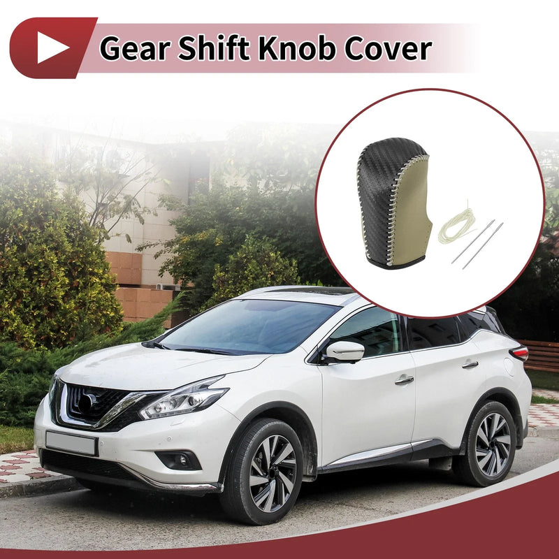 Nissan Murano (2009-2013) Black Beige Faux Leather Gear Shift Knob Cover