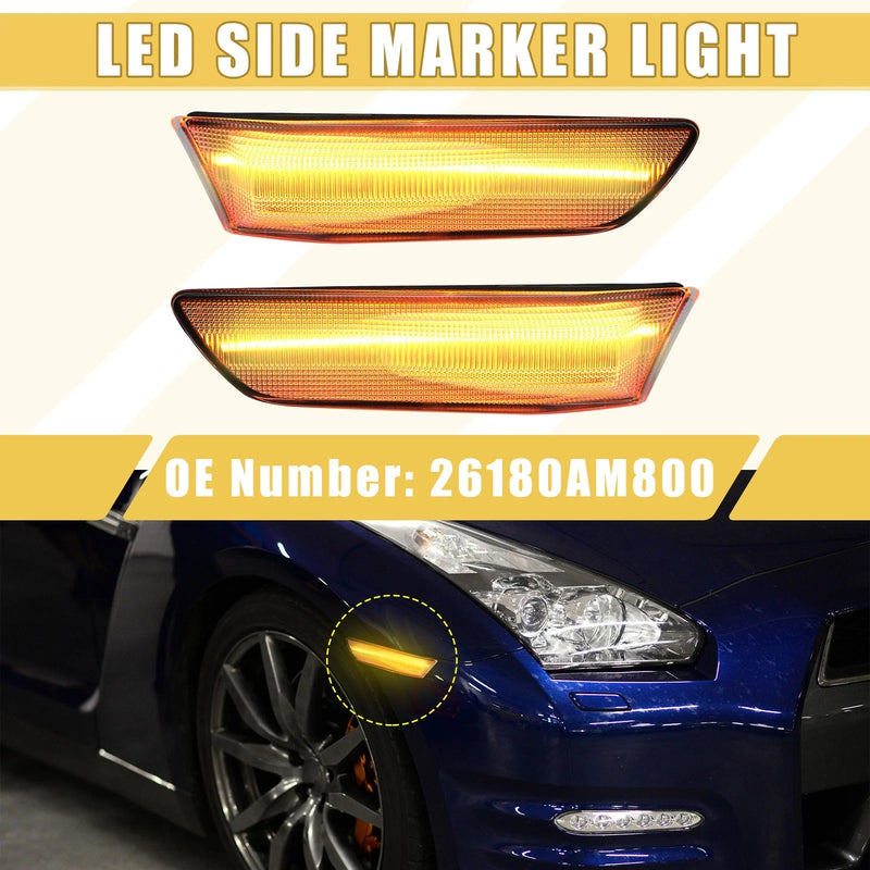 Infiniti Amber Light Clear 1 Pair Front LED Side Marker Light