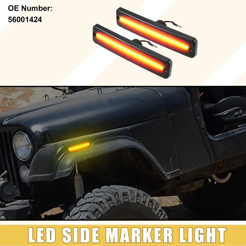 Jeep - Black Lens Amber Light Front LED Side Marker Light (Fits 2007-2018)