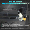 GMC Sierra 1500 Rear Left Door Lock Actuator Motor with Cable (2007-2013)