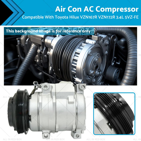 Toyota Hilux VZN167R VZN172R 3.4L 5VZ-FE AC Compressor (2002)