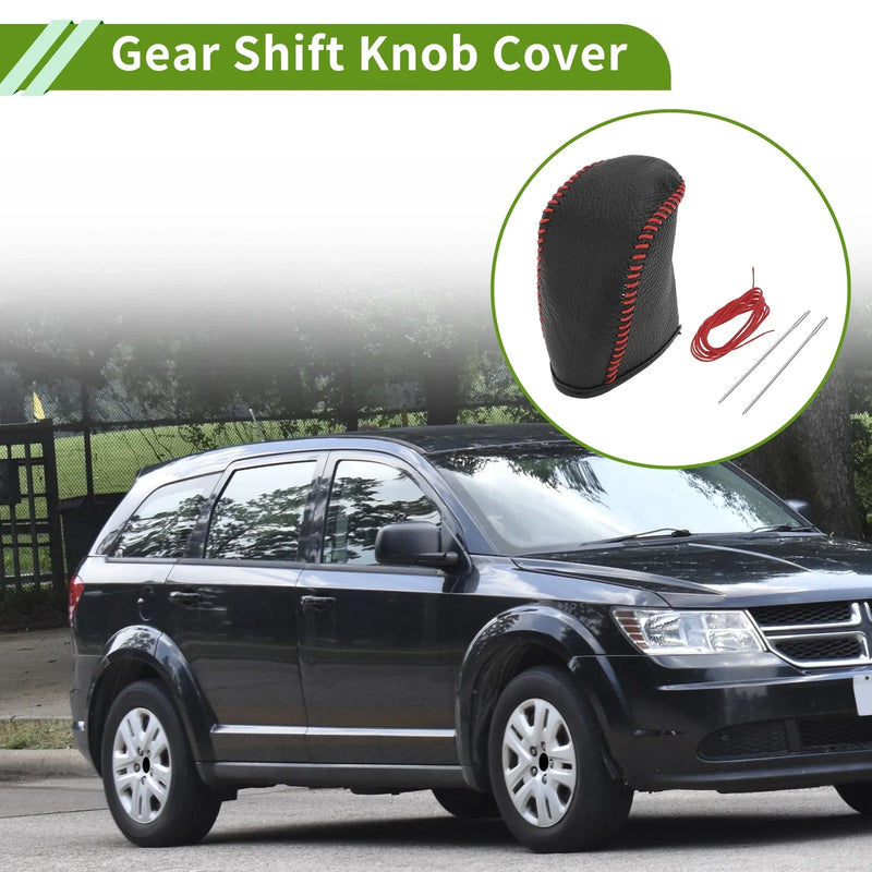 Dodge Journey Gear Shift Knob Cover 2011-2020 Pebbled Black Red