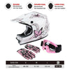 Youth Pink Butterfly Dirt Bike ATV Motocross Helmet Goggles Gloves S-XL
