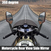 Universal Red Motorcycle 2 x 360 Degree Rotary Rearview Mirror Set