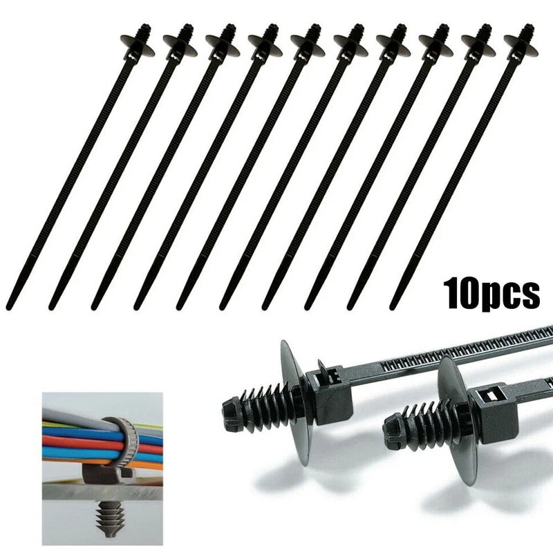 Car / Boat 10Pcs Fir Tree Push-In Releasable Wiring Cable Zip Tie Wrap