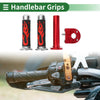 Motorcycle Rubber Red Flame Pattern Hand Grips Cover
