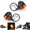 Vintage Motorcycle 2 x Universal Black Mini Turn Signal Lights