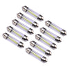 Car Interior 10 x 36mm COB LED Dome Map Reading Light Bulbs