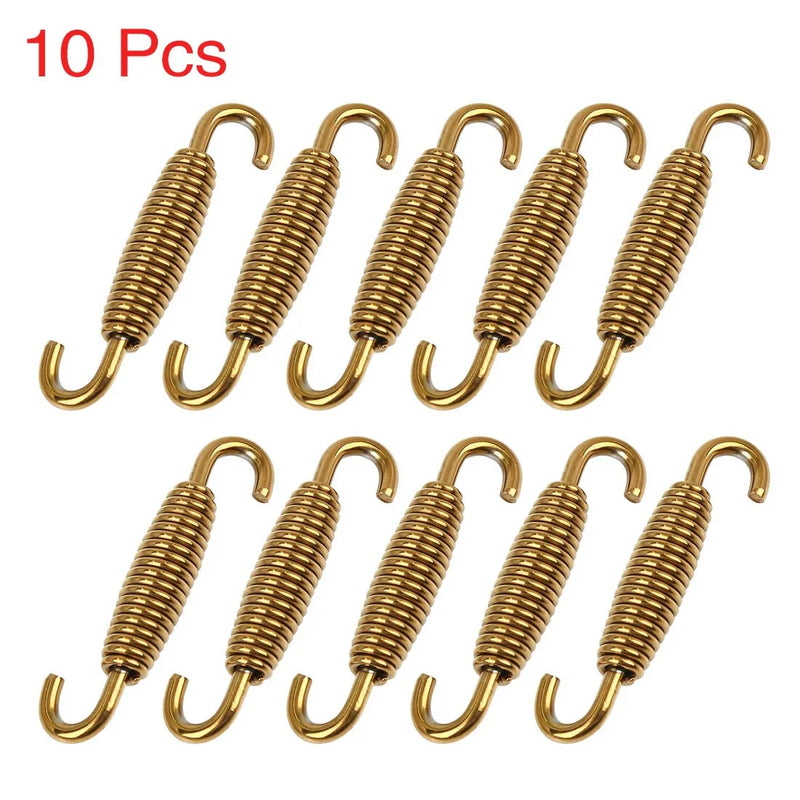 Motorcycle 10pcs 60mm Exhaust Pipe Stainless Steel Swivel Spring