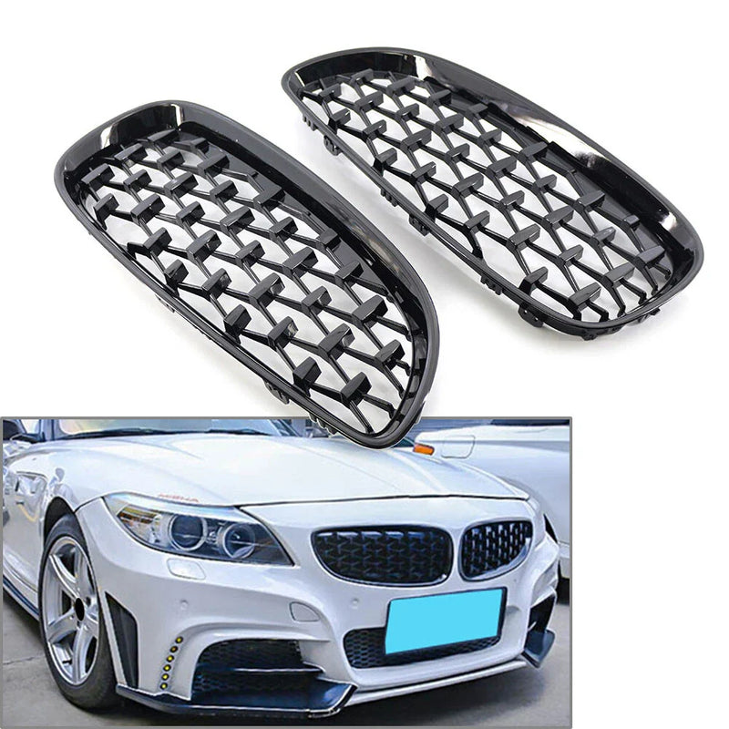 BMW E89 Z4 (2009-2016) Gloss Black 2 x Front Upper Bumper Mesh Grille