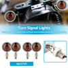 Motorcycle Universal Lamp 4 x Chrome Amber Bullet Turn Signal Indicators