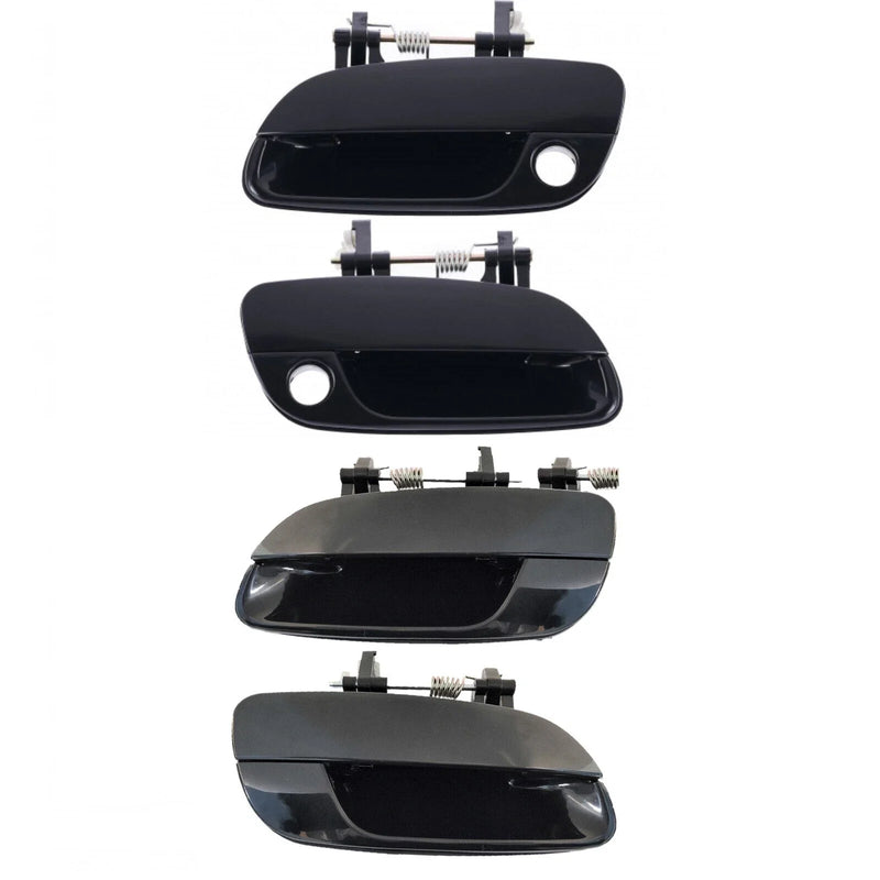 Door Handle Outer Set of 4 Black FrontRear LeftRight Hyundai Elantra(2001–2006)