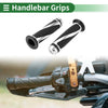 Motorcycle Handlebar End Grips Black Silver Tone 7/8 22mm Hand Grips