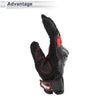 Pair Motorcycle Gloves Spring Breathable Smartphone Touch XL Black Red Nylon