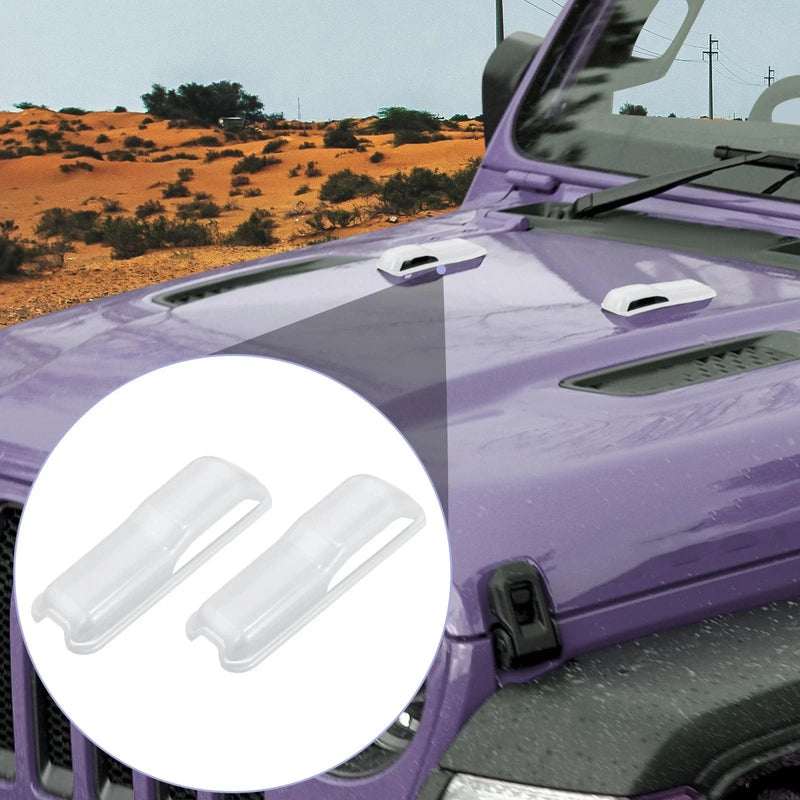 Jeep Wrangler JL JLU White Engine Hood Hinge Covers (2018-2021)