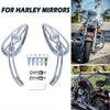 Harley-Davidson Fatboy Chrome Skull Head Rearview Mirrors (1990-2023)