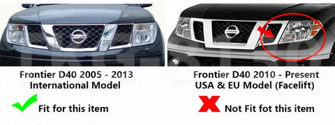 Nissan Navara D40 Headlight Covers (2005-2013)
