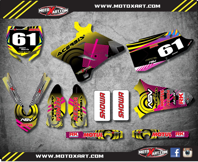 Yamaha YZ 125 250 Neon Style Stickers Decal Kit (2015-2017)