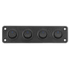 Car Boat Marine RV Truck 4 Gang Blue LED 12V Toggle Rocker Switch Panel