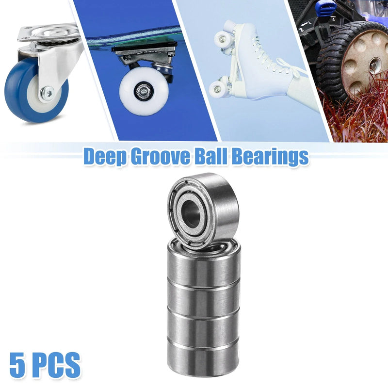Cars 5 x 3x9x4mm Double Shield Single Row Car Deep Groove Ball Bearings