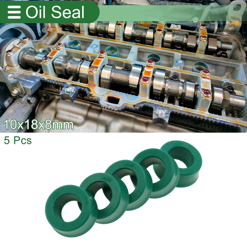 Oil Seal 10x18x8mm Seal Ring Rotary Shaft TPU 5 Pcs