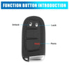 Jeep Cherokee (2014-2019) 3 Button Black Key Fob Shell Case