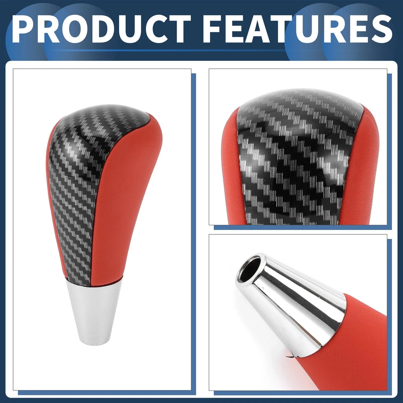 Automatic Gear Shifter Knob for Toyota 4Runner 2003-2021 Faux Leather Black Red