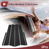 KIA Cerato (2014-2018) Black 6 Pcs Door Pillar Window Trim
