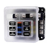 Marine Bus RVs Boats 6-Way Blade Fuse Box Block Holder w/ LED Indicator