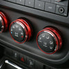 Jeep Wrangler JK (2011-2017) Red 3 x Air Condition Button Switch Trim Ring