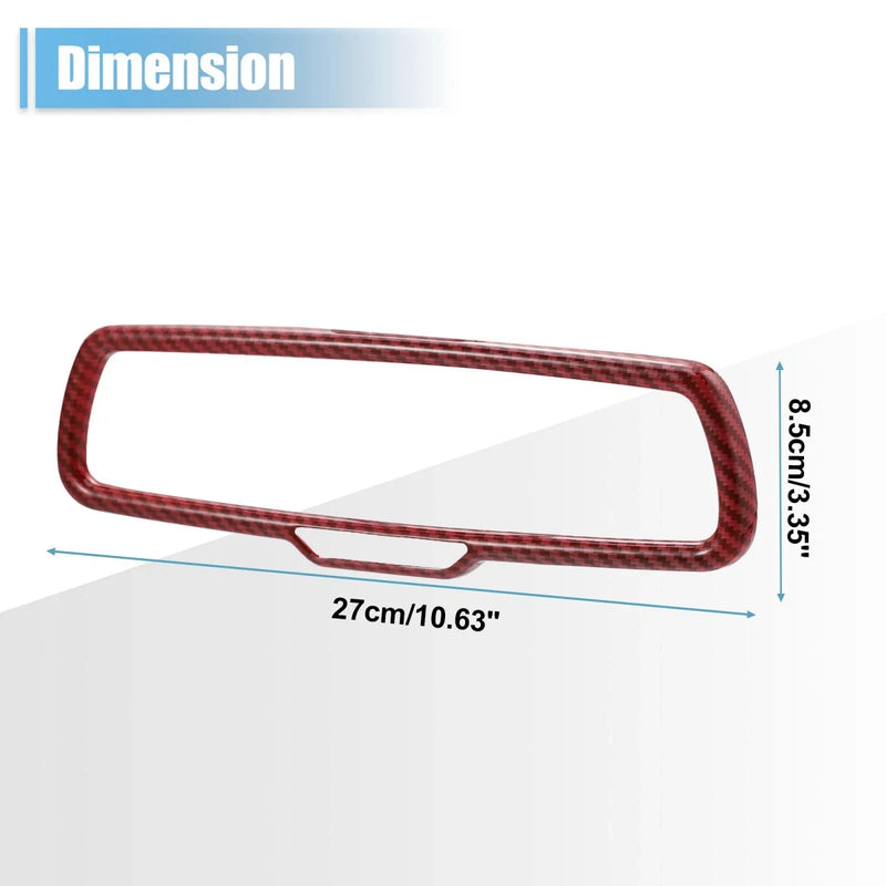 Dodge Rearview Mirror Cover ABS Red Carbon Fiber