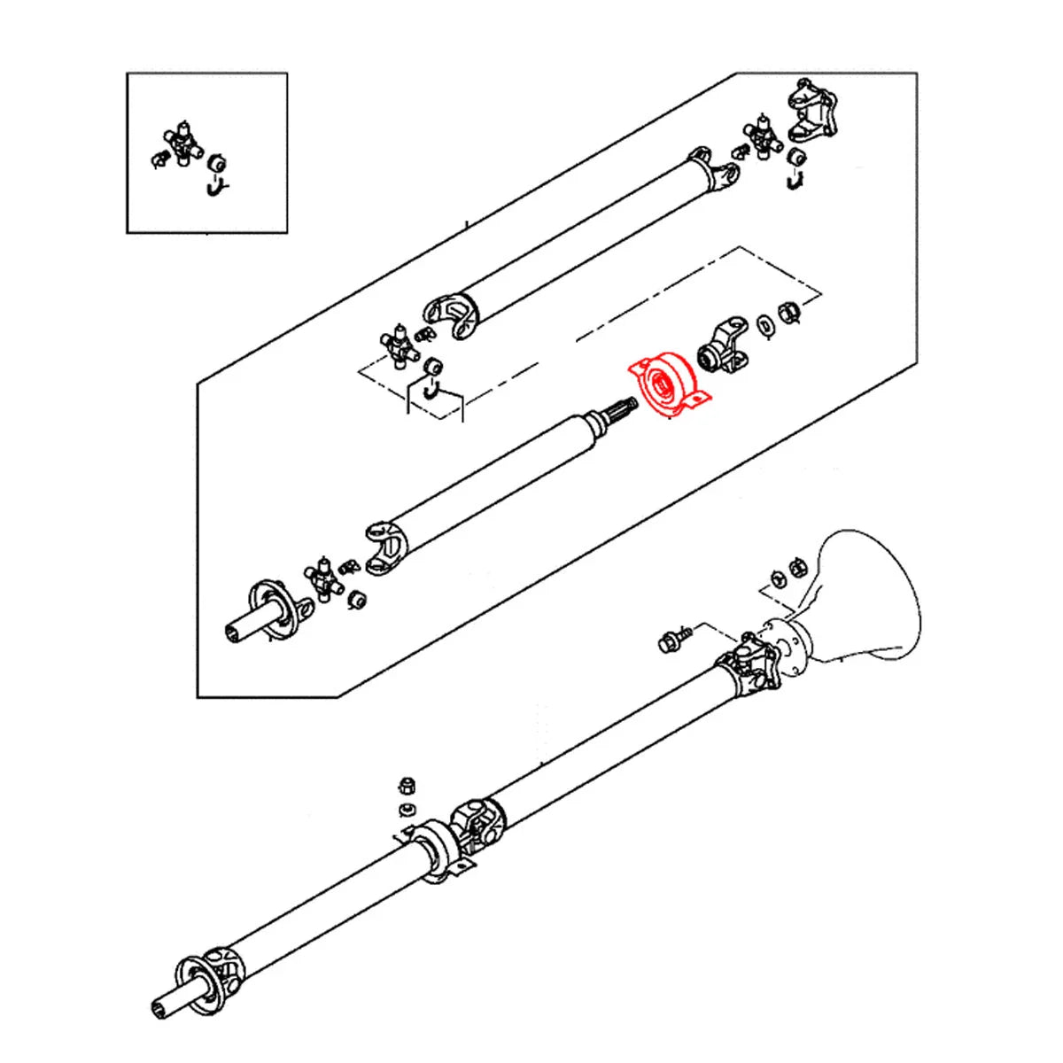 Drive Shaft Center Support Bearing for Mitsubishi Triton L200 2005-2009