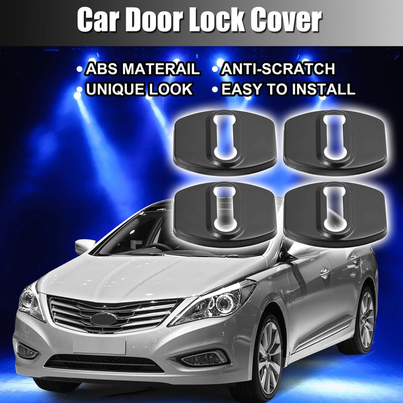 Hyundai Kia 4 x Car Door Lock Latch Covers Stainless Steel