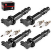 Kawasaki ZX-6R Ignition Coils & Iridium Spark Plugs 4x