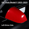 Tesla Model Y Red Left Driver Side Mirror Rearview Cover Cap (2021–2023)