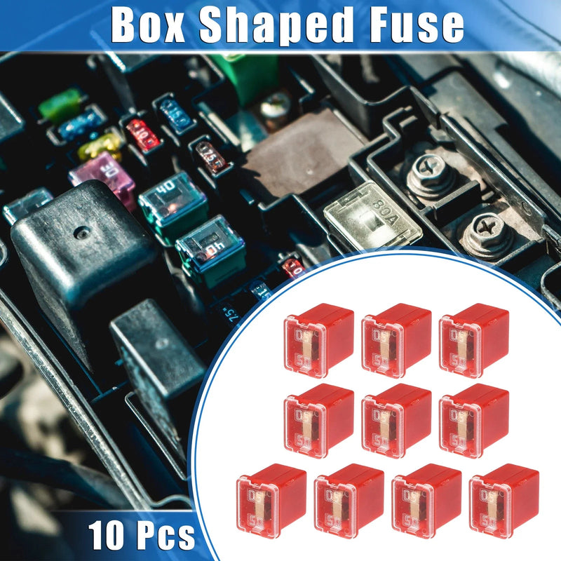 Pickup Trucks & Cars 10 Pcs 50 Amp Mini Box Shaped Fuses