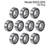 Deep Groove Ball Bearing 17x35x10mm 2RS Chrome Steel P6 10pcs