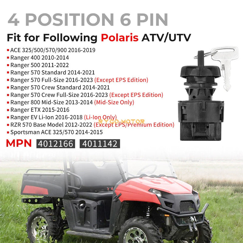 Polaris RZR 570 4 x Position Ignition Key Switch (2012–2022)