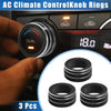 Jeep Renegade (2018-2023) Black 3 x AC Climate Control Knob Rings Cover