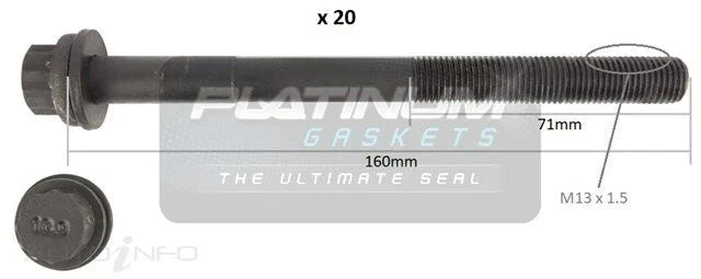 Toyota Land Cruiser VDJ78 / 79 / VDJ200 4.5L 1VD 1VDFTV CYLINDER HEAD BOLT SET