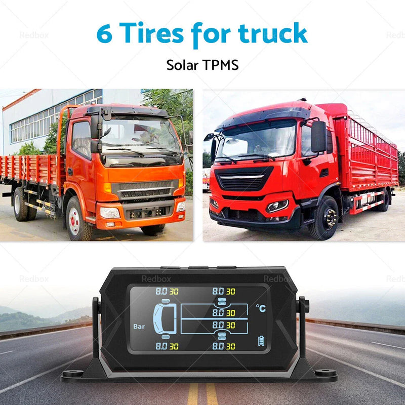 Caravan Truck Trailer 6 x Wheel Sensors Solar Tyre Pressure Monitoring System
