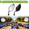 M10 Motorcycle Rear View Mirrors Leaf Shape Black Iron Plastic 1 Set