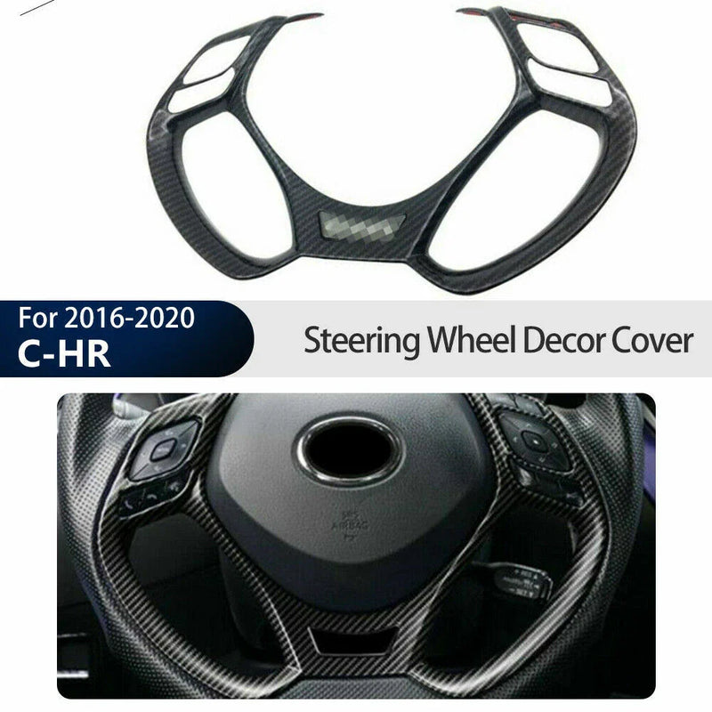 Toyota C-HR Carbon Fiber Car Steering Wheel Decor Cover Trim (2016–2020)