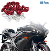 Motorcycle Fairing Screws Nuts 10pcs M6 Red Aluminum Hex Socket Head Bolts